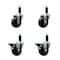 Service Caster 3.5'' Soft Rubber Wheel Swivel 1-1/8'' Expanding Stem Caster Set 2 Brakes, 4PK SCC-EX20S3514-SRS-2-PLB-2-118 - alternate 1